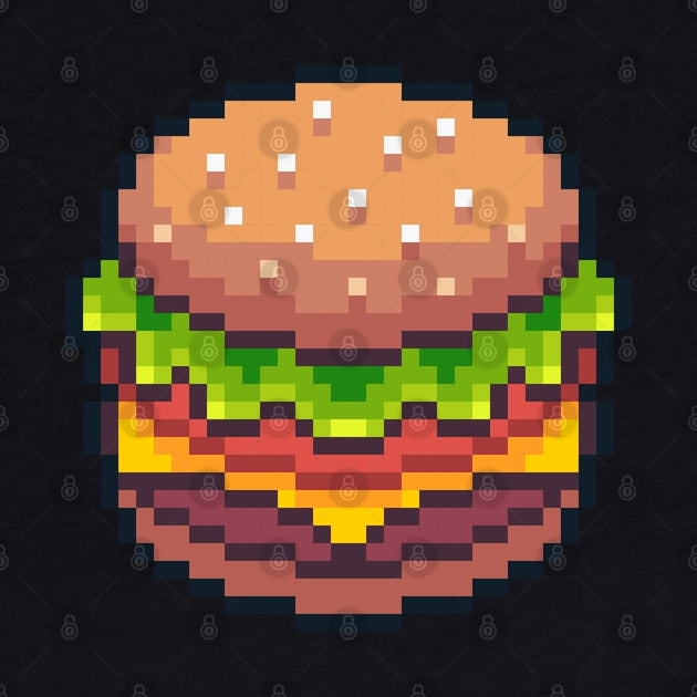 Pixel Art Hamburger Retro Gaming by RetroGeek